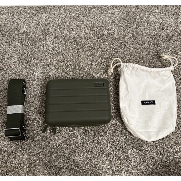 Away Handbags - Away Mini Travel Crossbody Bag Olive Green Brand New